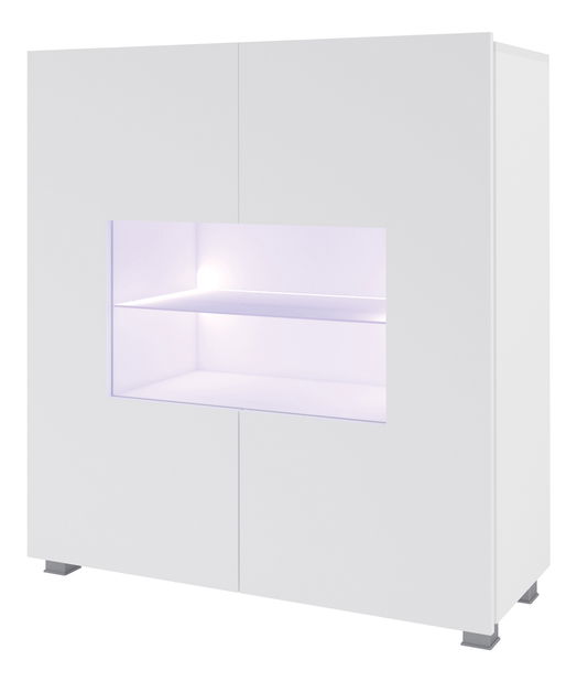 Vitrína Calabria K2D (bílá matná + lesk bílý)