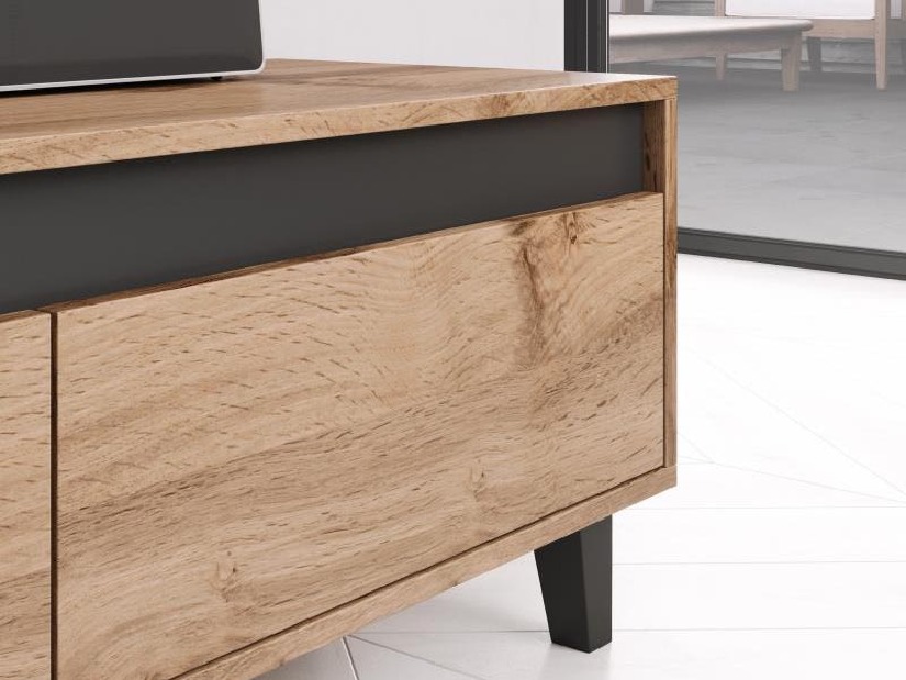 TV stolek Nell (dřevo + černá)