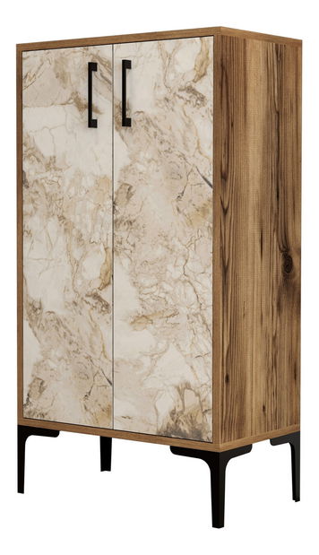 Skříňka na boty Praga 1 (Ořech + Bílá)