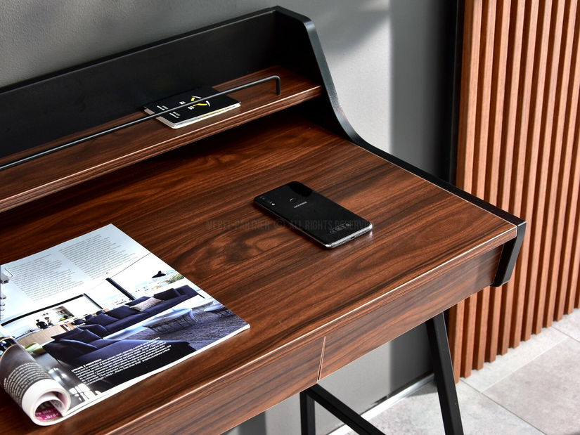 PC stolek Borge (ořech tmavý + černá)