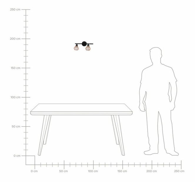 Závěsná lampa Ventura S (černá měděná)