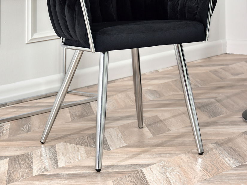 Jídelní židle Radio (černá + stříbrná)