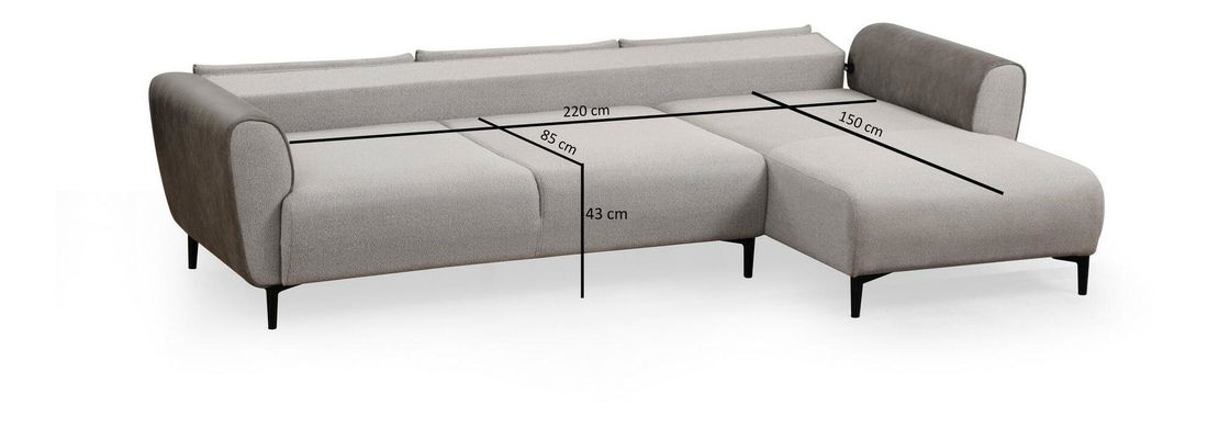 Rohová sedačka Aronaso (P) (šedá)