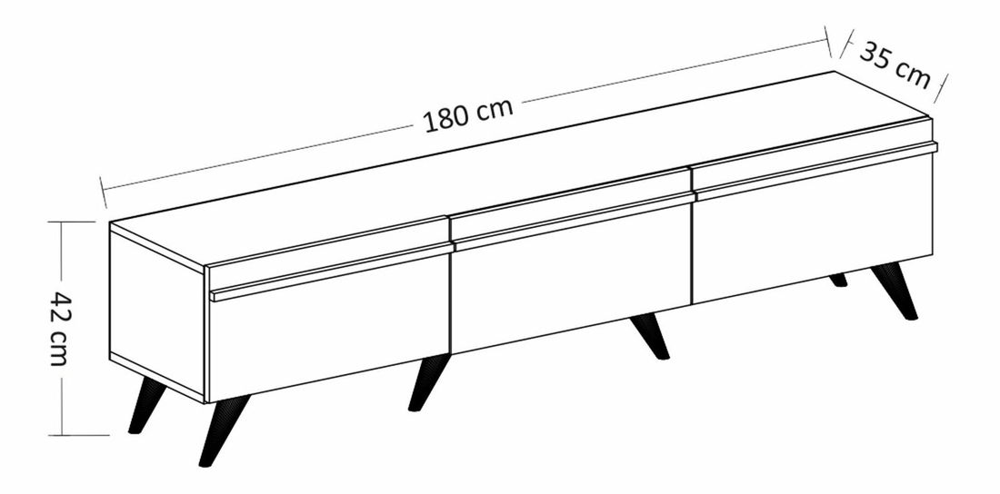TV stolek/skříňka Amstel (travertin + černá)