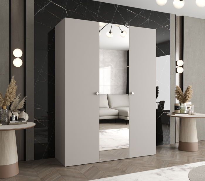 Šatní skříň 150 cm Parna 2 (kašmír + stříbrná)