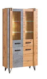 Vitrína typ LO3 Lorinda (dub wotan + beton milenium)