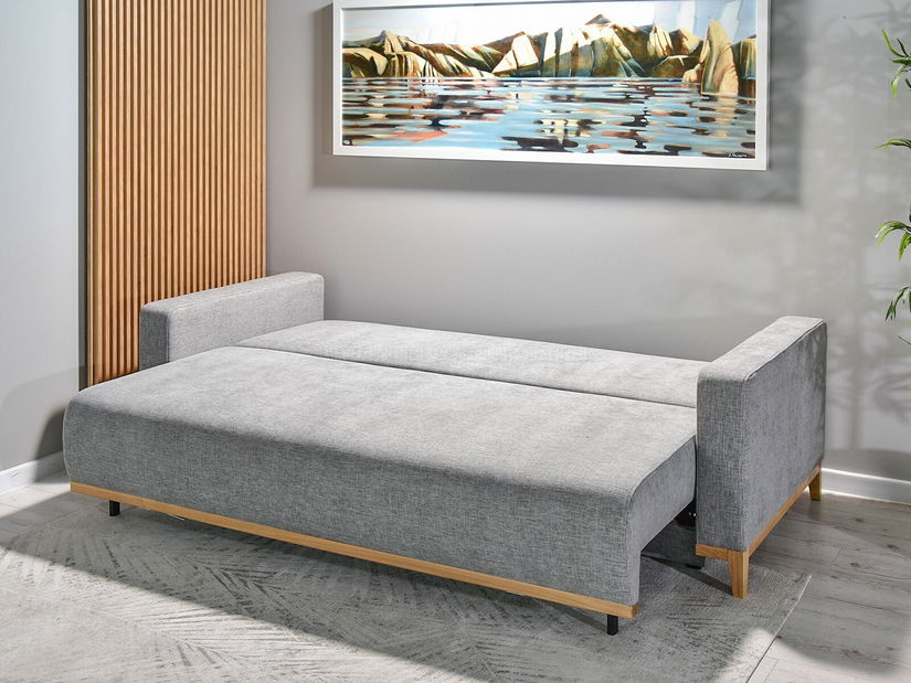 Pohovka dvousedačka Salida (šedá + dub)