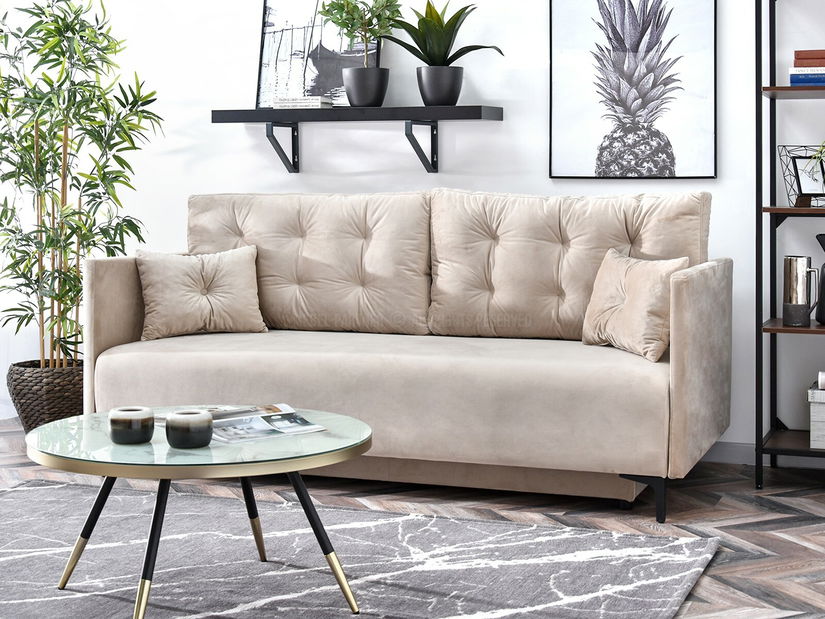 Pohovka dvousedačka Mastil (béžová + černá)