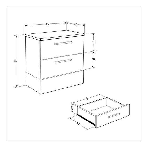 Noční stolek Sivadu 5 (dub + bílá)