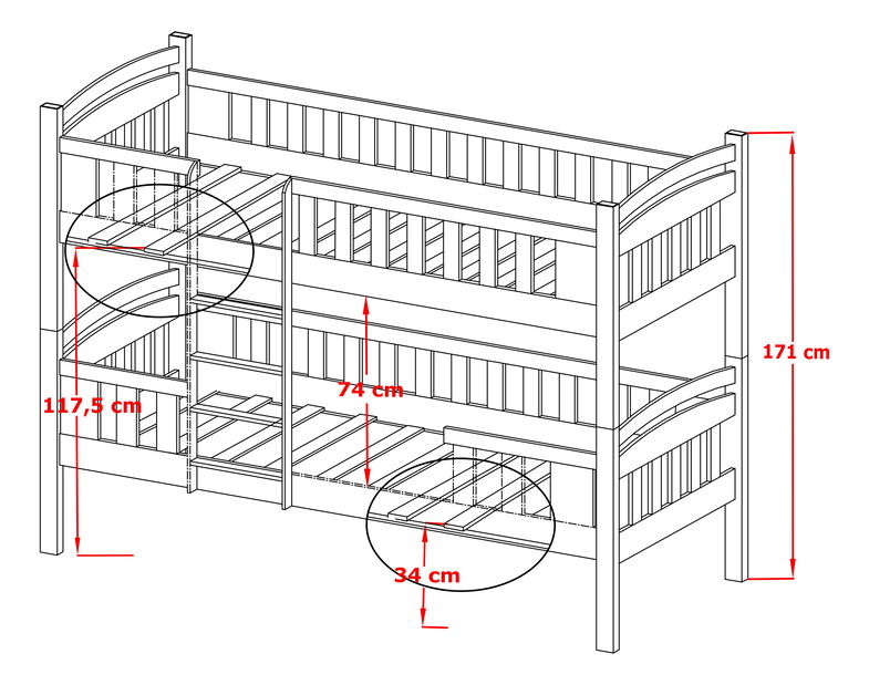 Dětská postel 90 cm Fermin (s roštem a úl. prostorem) (grafit)