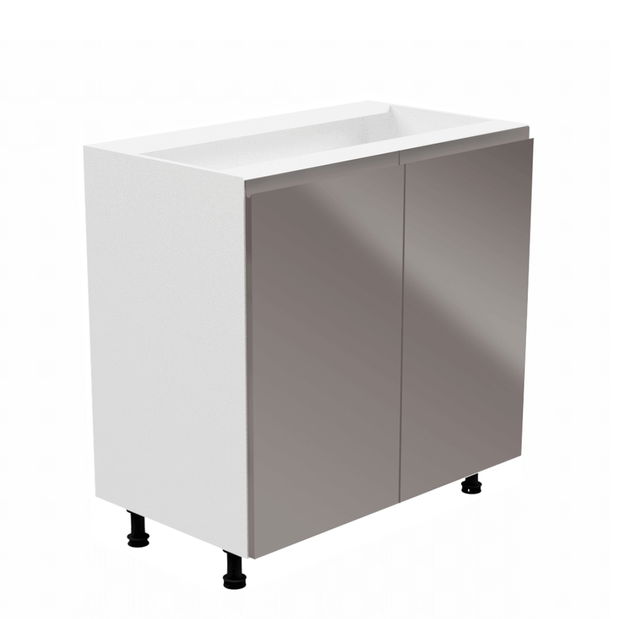 Dolní kuchyňská skříňka D80 Aurellia (bílá + lesk šedý)