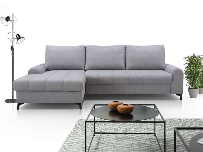 Rohová sedací souprava Akitu (šedá) (L)