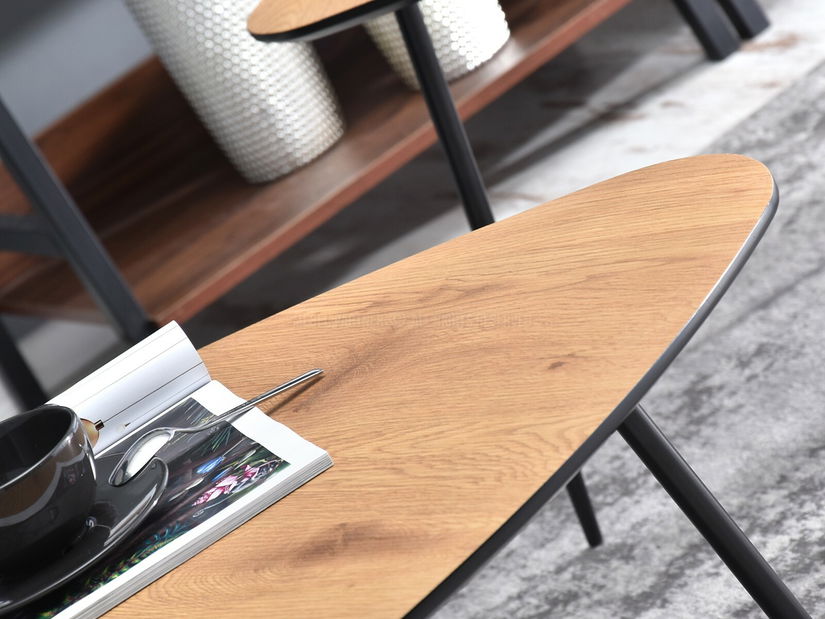 Konferenční stolek Rossi Zest Xl (dub + černá)