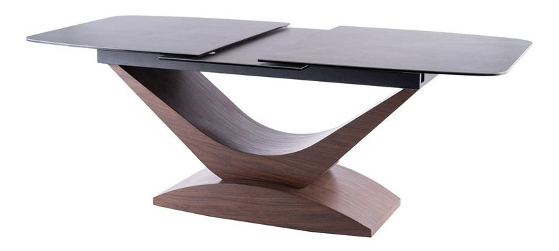 Rozkládací jídelní stůl 180-240 cm Danyell (šedá + ořech) (pro 8 a více osob)