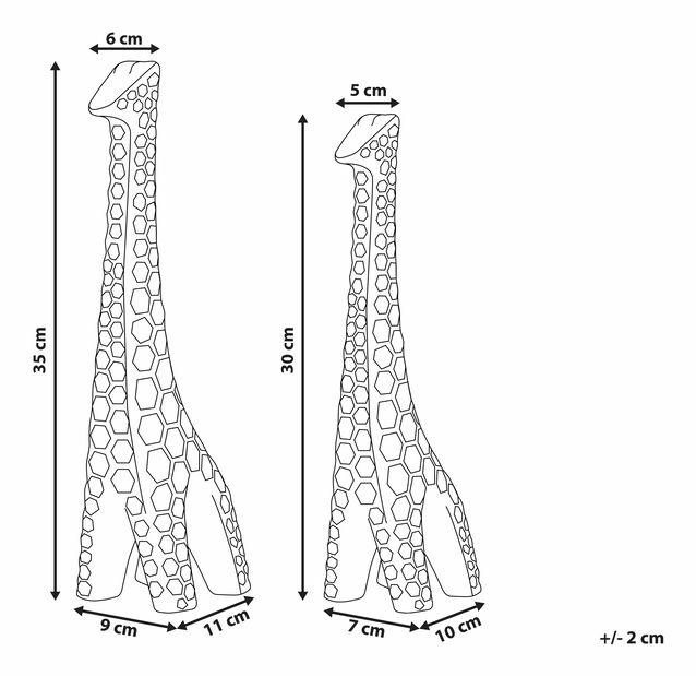 Set 2 ks. dekorativních figurek KASSEL (bílá)