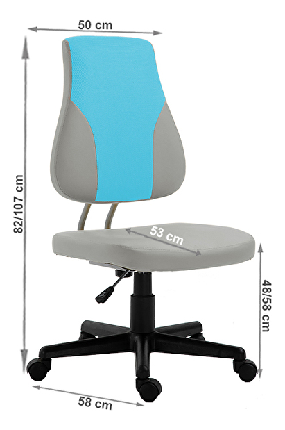 Kancelářské křeslo Randren (šedá + modrá)