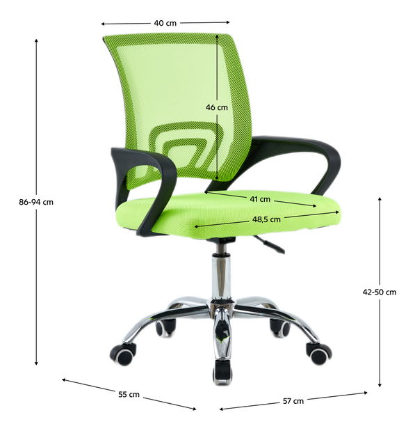 Kancelářské křeslo Declan (zelená + černá)