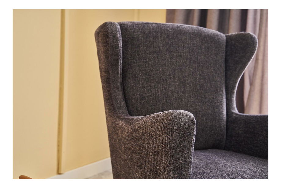 Křeslo ušák Lusitania 2 (antracit + ořech)