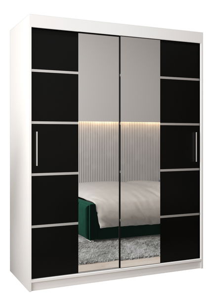 Šatní skříň 180 cm Verika 4 180 (bílá + černá)