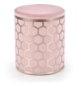 Taburetka Anna (růžová + stříbrná)