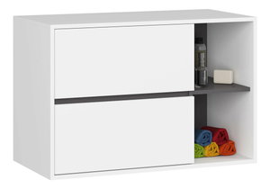 Koupelnová skříňka Vambos W90 2SZ 2P (bílá + grafit)