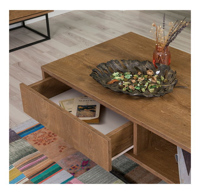 Sada nábytku do obývacího pokoje Laxi 6 (ořech + černá)