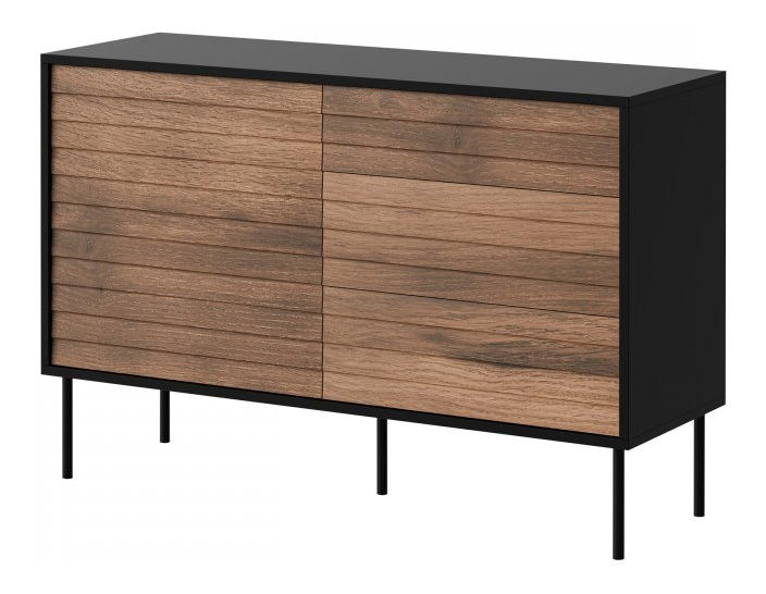 Komoda Hermano 1D3S (černá + ořech warnia)