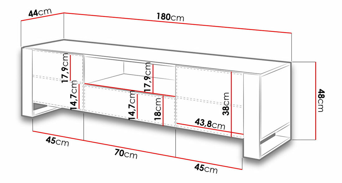TV stolek Elexia (wotan + antracit)