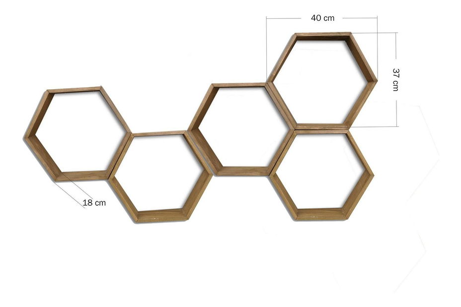 Set 4ks. polic Lunole 4 (ořech)