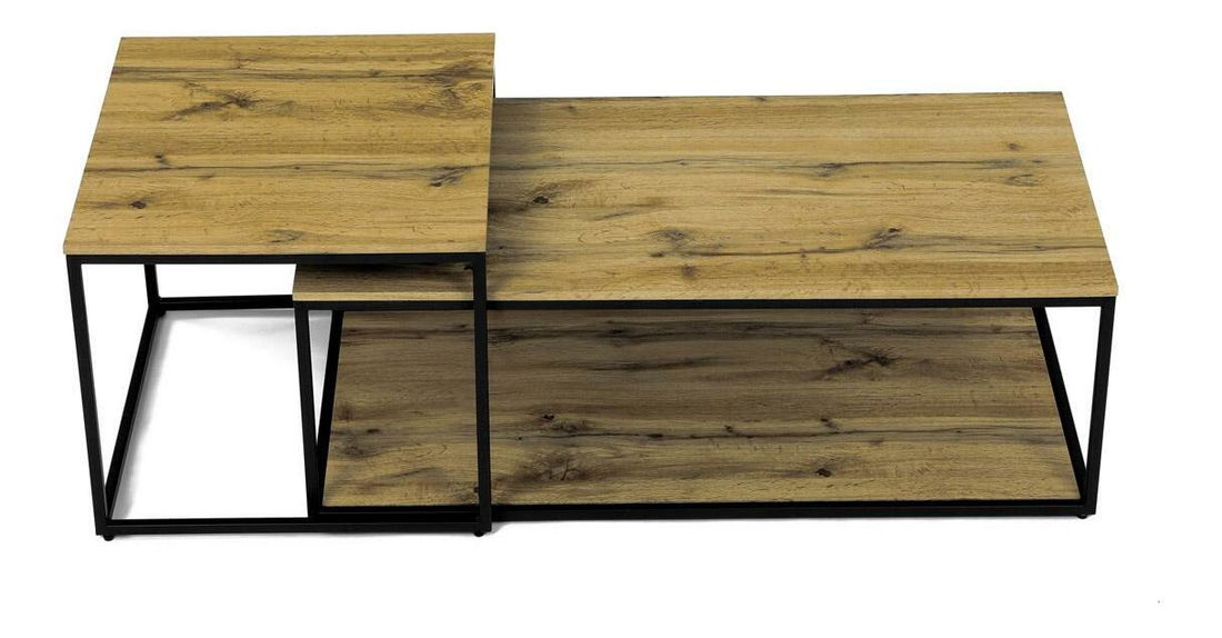 Set 2 konferenčních stolků Crearse (dub divoký)