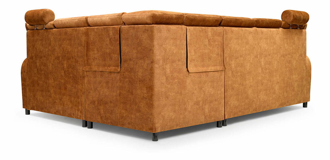 Rohová sedací souprava Dina (hořčicová) (P)