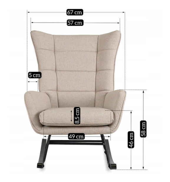 Houpací křeslo Jasusas (světlobéžová)