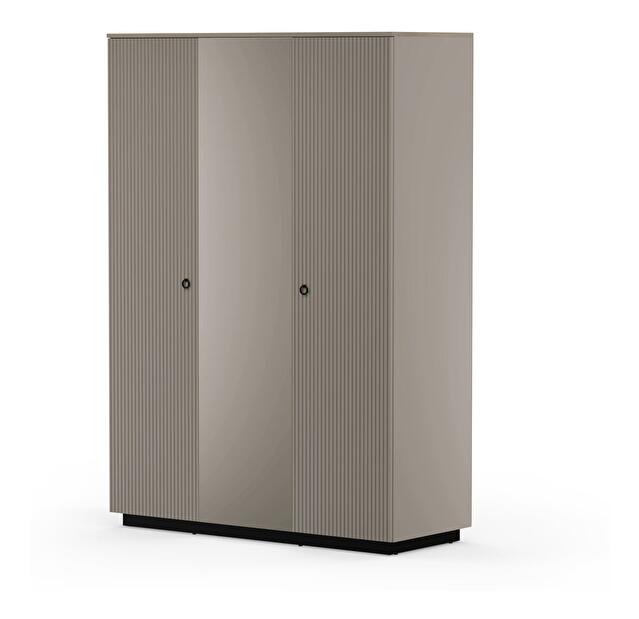 Šatní skříň Demandaron 2 (taupe + dub silverjack) (se zrcadlem)