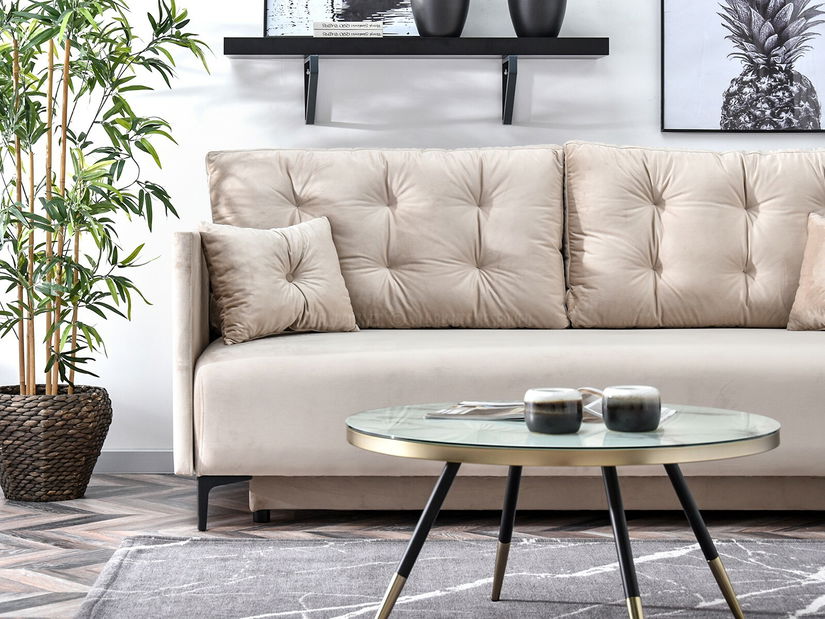 Pohovka dvousedačka Mastil (béžová + černá)