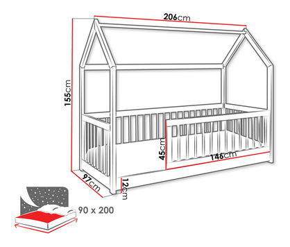 Dětská postel 90 cm Godna (buk) (s roštem)