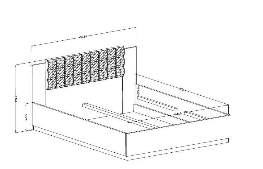 Manželská postel 140 cm Signat Typ30 (dub flagstaff + černá matná)