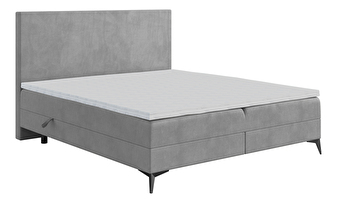 Kontinentální postel 180 cm Ricky (šedá) (s matrací a úl. prostorem)