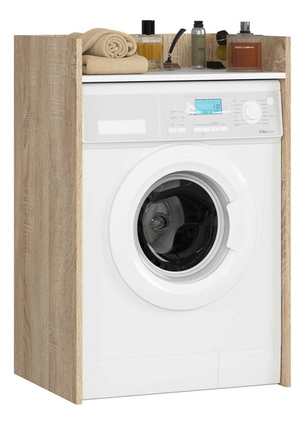 Koupelnová skříňka na pračku Fritas (dub sonoma + bílá)