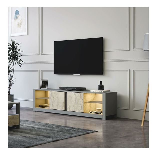 TV stolek/skříňka Adios (šedý travertin)