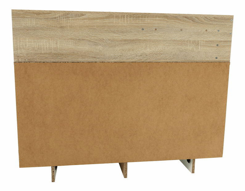 Rohový PC stolek Teny (bílá + dub sonoma)