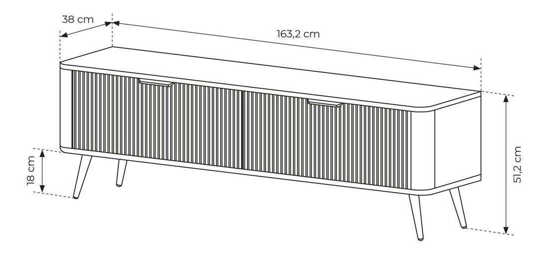 TV Stolek/Skříňka Lethe II (černá)