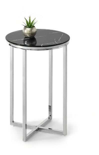 Konferenční stolek Calvis (černý mramor + chromová)