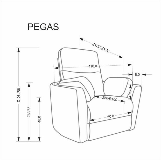 Relaxační křeslo Pegatesa (béžová)