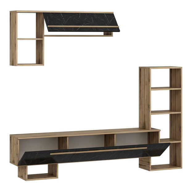 Obývací stěna Vipado (ořech + černá)