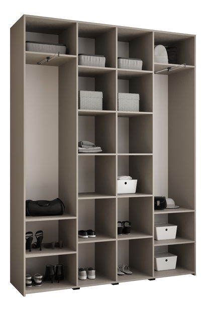 Šatní skříň 180 cm Carmela 50-4 (kašmír + černá)