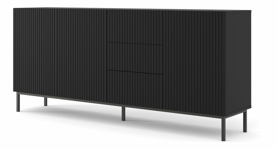 Komoda 3D3S 200 Rowanna (černá)
