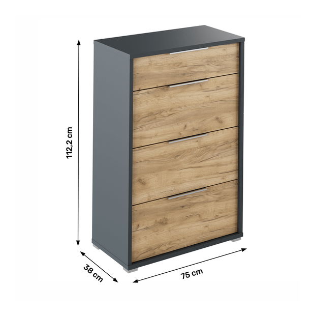 Komoda Hamila NEW TYP 22 (grafit + dub artisan)