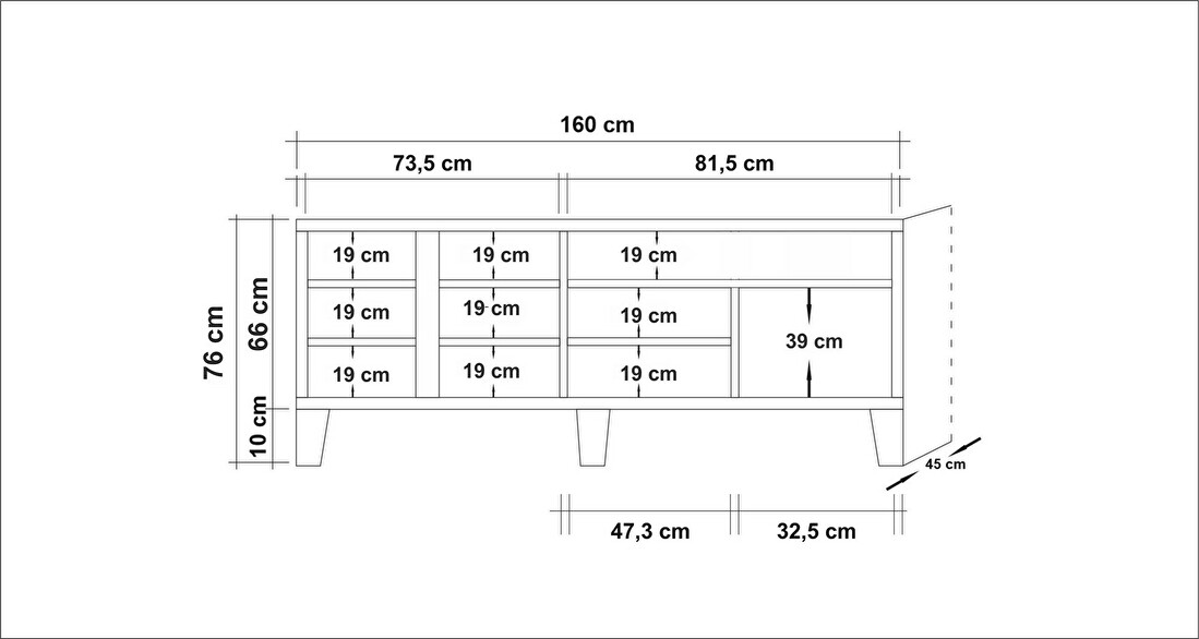 TV stolek/skříňka Merina 754 (atlantická borovice)