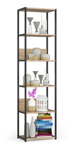 Regál Loriana II (černá + dub sonoma)