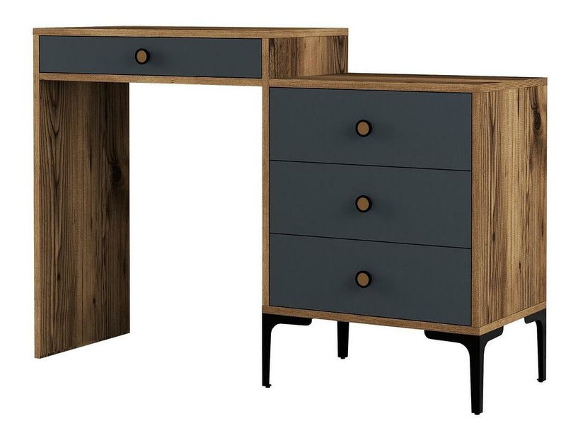 Toaletní stolek Logan 2 (ořechové dřevo + antracit)